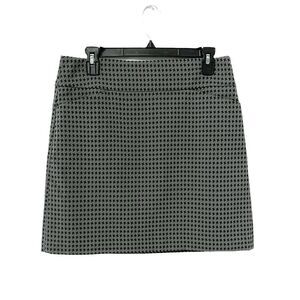 Ann Taylor LOFT Factory Grey & Black Houndstooth Skirt Size 6